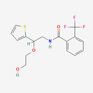 B2890464 N-(2-(2-hydroxyethoxy)-2-(thiophen-2-yl)ethyl)-2-(trifluoromethyl)benzamide CAS No. 2034467-98-4
