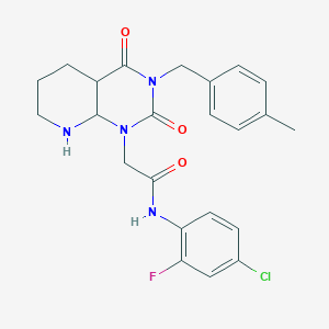 molecular formula C23H18ClFN4O3 B2890465 N-(4-氯-2-氟苯基)-2-{3-[(4-甲基苯基)甲基]-2,4-二氧代-1H,2H,3H,4H-吡啶并[2,3-d]嘧啶-1-基}乙酰胺 CAS No. 902962-46-3