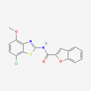 molecular formula C17H11ClN2O3S B2890472 N-(7-chloro-4-methoxy-1,3-benzothiazol-2-yl)-1-benzofuran-2-carboxamide CAS No. 923501-36-4