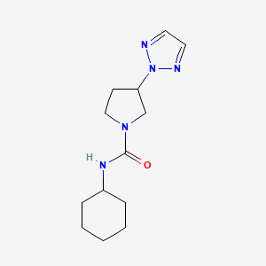molecular formula C13H21N5O B2890477 N-cyclohexyl-3-(2H-1,2,3-triazol-2-yl)pyrrolidine-1-carboxamide CAS No. 2198869-45-1