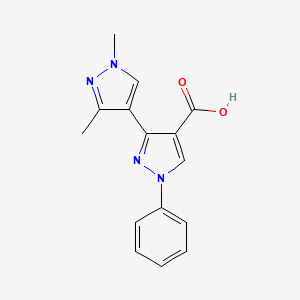 molecular formula C15H14N4O2 B2890481 1',3'-dimethyl-1-phenyl-1H,1'H-3,4'-bipyrazole-4-carboxylic acid CAS No. 956961-09-4