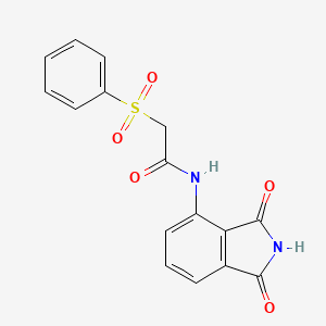 molecular formula C16H12N2O5S B2890499 2-(benzenesulfonyl)-N-(1,3-dioxo-2,3-dihydro-1H-isoindol-4-yl)acetamide CAS No. 895457-97-3