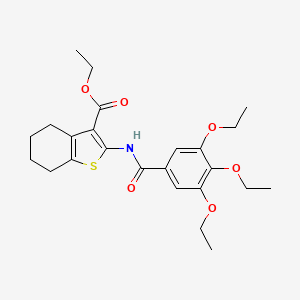 molecular formula C24H31NO6S B2890505 ETHYL 2-(3,4,5-TRIETHOXYBENZAMIDO)-4,5,6,7-TETRAHYDRO-1-BENZOTHIOPHENE-3-CARBOXYLATE CAS No. 449190-24-3