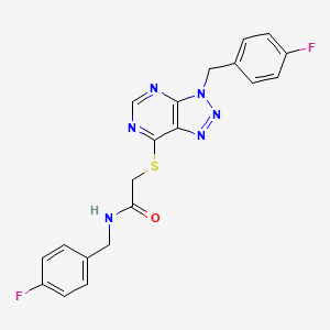 molecular formula C20H16F2N6OS B2890516 N-(4-fluorobenzyl)-2-((3-(4-fluorobenzyl)-3H-[1,2,3]triazolo[4,5-d]pyrimidin-7-yl)thio)acetamide CAS No. 863458-00-8