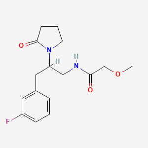 molecular formula C16H21FN2O3 B2890551 N-[3-(3-Fluorophenyl)-2-(2-oxopyrrolidin-1-YL)propyl]-2-methoxyacetamide CAS No. 1421514-44-4