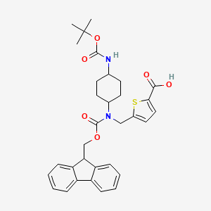 5-[[9H-Fluoren-9-ylmethoxycarbonyl-[4-[(2-methylpropan-2-yl)oxycarbonylamino]cyclohexyl]amino]methyl]thiophene-2-carboxylic acid