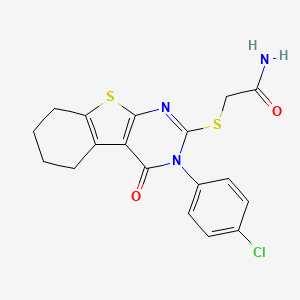 2-{[3-(4-Chlorophenyl)-4-oxo-3,4,5,6,7,8-hexahydro[1]benzothieno[2,3-d]pyrimidin-2-yl]sulfanyl}acetamide