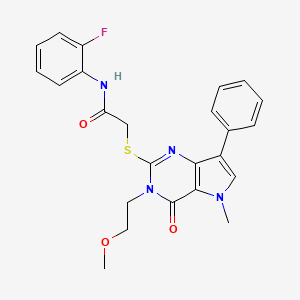 N-(2-fluorophenyl)-2-((3-(2-methoxyethyl)-5-methyl-4-oxo-7-phenyl-4,5-dihydro-3H-pyrrolo[3,2-d]pyrimidin-2-yl)thio)acetamide