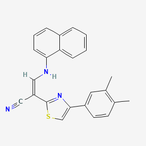 (Z)-2-(4-(3,4-dimethylphenyl)thiazol-2-yl)-3-(naphthalen-1-ylamino)acrylonitrile