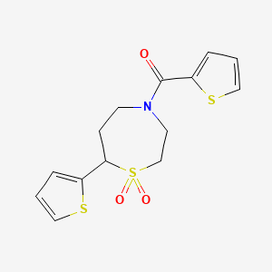 (1,1-Dioxido-7-(thiophen-2-yl)-1,4-thiazepan-4-yl)(thiophen-2-yl)methanone