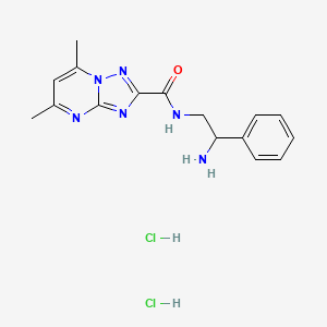 N-(2-Amino-2-phenylethyl)-5,7-dimethyl-[1,2,4]triazolo[1,5-a]pyrimidine-2-carboxamide;dihydrochloride