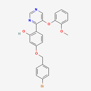 5-[(4-Bromophenyl)methoxy]-2-[5-(2-methoxyphenoxy)pyrimidin-4-yl]phenol