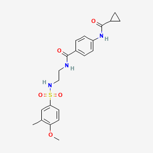 4-cyclopropaneamido-N-[2-(4-methoxy-3-methylbenzenesulfonamido)ethyl]benzamide