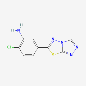 molecular formula C9H6ClN5S B2890624 5-([1,2,4]Triazolo[3,4-b][1,3,4]thiadiazol-6-yl)-2-chloroaniline CAS No. 945363-74-6