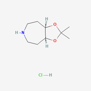 (3As,8aR)-2,2-dimethyl-4,5,6,7,8,8a-hexahydro-3aH-[1,3]dioxolo[4,5-d]azepine;hydrochloride