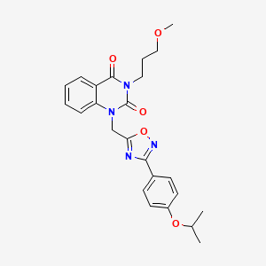 molecular formula C24H26N4O5 B2890633 1-((3-(4-isopropoxyphenyl)-1,2,4-oxadiazol-5-yl)methyl)-3-(3-methoxypropyl)quinazoline-2,4(1H,3H)-dione CAS No. 1105221-02-0