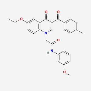 2-(6-ethoxy-3-(4-methylbenzoyl)-4-oxoquinolin-1(4H)-yl)-N-(3-methoxyphenyl)acetamide