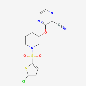 3-((1-((5-Chlorothiophen-2-yl)sulfonyl)piperidin-3-yl)oxy)pyrazine-2-carbonitrile