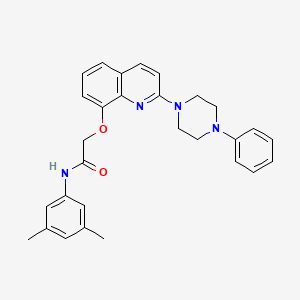 N-(3,5-dimethylphenyl)-2-((2-(4-phenylpiperazin-1-yl)quinolin-8-yl)oxy)acetamide