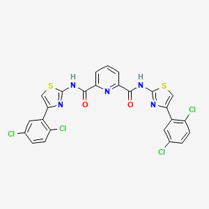 molecular formula C25H13Cl4N5O2S2 B2890643 N2,N6-bis(4-(2,5-dichlorophenyl)thiazol-2-yl)pyridine-2,6-dicarboxamide CAS No. 392325-18-7