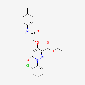 molecular formula C22H20ClN3O5 B2890645 ethyl 1-(2-chlorophenyl)-4-{[(4-methylphenyl)carbamoyl]methoxy}-6-oxo-1,6-dihydropyridazine-3-carboxylate CAS No. 899992-22-4