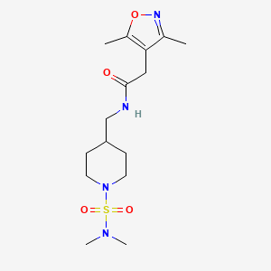 molecular formula C15H26N4O4S B2890682 2-(3,5-dimethylisoxazol-4-yl)-N-((1-(N,N-dimethylsulfamoyl)piperidin-4-yl)methyl)acetamide CAS No. 2034331-10-5