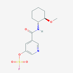 B2890684 3-Fluorosulfonyloxy-5-[[(1R,2R)-2-methoxycyclohexyl]carbamoyl]pyridine CAS No. 2418594-33-7