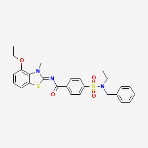 4-[benzyl(ethyl)sulfamoyl]-N-(4-ethoxy-3-methyl-1,3-benzothiazol-2-ylidene)benzamide