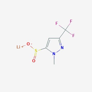 molecular formula C5H4F3LiN2O2S B2890688 Lithium(1+) ion 1-methyl-3-(trifluoromethyl)-1h-pyrazole-5-sulfinate CAS No. 2172169-57-0