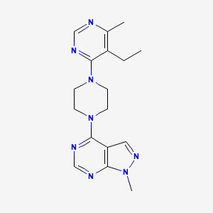 molecular formula C17H22N8 B2890708 4-[4-(5-Ethyl-6-methylpyrimidin-4-yl)piperazin-1-yl]-1-methylpyrazolo[3,4-d]pyrimidine CAS No. 2415541-60-3