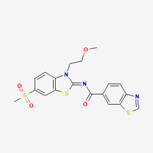 molecular formula C19H17N3O4S3 B2890740 (Z)-N-(3-(2-methoxyethyl)-6-(methylsulfonyl)benzo[d]thiazol-2(3H)-ylidene)benzo[d]thiazole-6-carboxamide CAS No. 864977-45-7