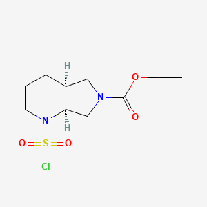 molecular formula C12H21ClN2O4S B2890741 tert-butyl (4aS,7aS)-1-(chlorosulfonyl)-octahydro-1H-pyrrolo[3,4-b]pyridine-6-carboxylate CAS No. 2241107-48-0