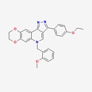B2890745 3-(4-ethoxyphenyl)-5-(2-methoxybenzyl)-8,9-dihydro-5H-[1,4]dioxino[2,3-g]pyrazolo[4,3-c]quinoline CAS No. 872198-50-0
