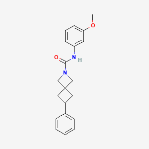 B2890746 N-(3-Methoxyphenyl)-6-phenyl-2-azaspiro[3.3]heptane-2-carboxamide CAS No. 2379986-98-6
