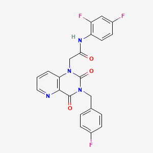 molecular formula C22H15F3N4O3 B2890777 N-(2,4-difluorophenyl)-2-(3-(4-fluorobenzyl)-2,4-dioxo-3,4-dihydropyrido[3,2-d]pyrimidin-1(2H)-yl)acetamide CAS No. 921842-53-7