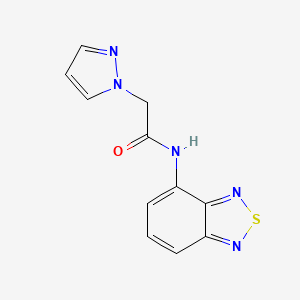 molecular formula C11H9N5OS B2890819 N-(benzo[c][1,2,5]thiadiazol-4-yl)-2-(1H-pyrazol-1-yl)acetamide CAS No. 1207000-91-6
