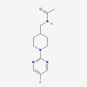molecular formula C12H17FN4O B2890827 N-((1-(5-fluoropyrimidin-2-yl)piperidin-4-yl)methyl)acetamide CAS No. 2034228-65-2