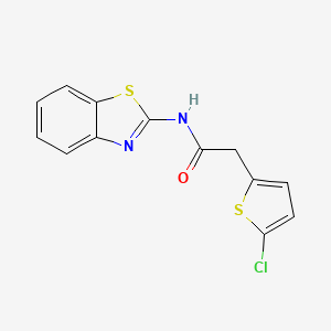 molecular formula C13H9ClN2OS2 B2890837 N-(1,3-benzothiazol-2-yl)-2-(5-chlorothiophen-2-yl)acetamide CAS No. 921839-13-6