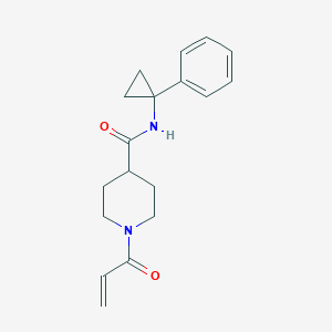 molecular formula C18H22N2O2 B2890846 N-(1-Phenylcyclopropyl)-1-prop-2-enoylpiperidine-4-carboxamide CAS No. 2361822-28-6