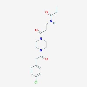 molecular formula C18H22ClN3O3 B2890849 N-(3-{4-[2-(4-chlorophenyl)acetyl]piperazin-1-yl}-3-oxopropyl)prop-2-enamide CAS No. 2198049-23-7