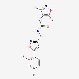 N-((5-(2,4-difluorophenyl)isoxazol-3-yl)methyl)-2-(3,5-dimethylisoxazol-4-yl)acetamide
