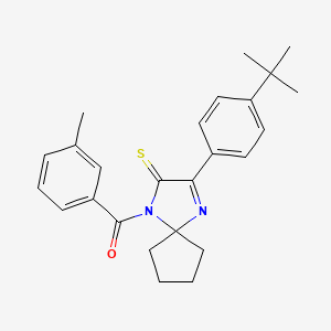 3-(4-Tert-butylphenyl)-1-(3-methylbenzoyl)-1,4-diazaspiro[4.4]non-3-ene-2-thione