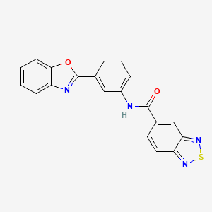 molecular formula C20H12N4O2S B2890875 N-(3-(benzo[d]oxazol-2-yl)phenyl)benzo[c][1,2,5]thiadiazole-5-carboxamide CAS No. 1203189-10-9