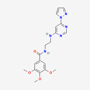 N-(2-((6-(1H-pyrazol-1-yl)pyrimidin-4-yl)amino)ethyl)-3,4,5-trimethoxybenzamide