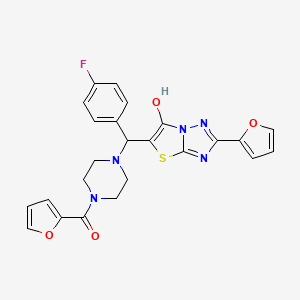 (4-((4-Fluorophenyl)(2-(furan-2-yl)-6-hydroxythiazolo[3,2-b][1,2,4]triazol-5-yl)methyl)piperazin-1-yl)(furan-2-yl)methanone