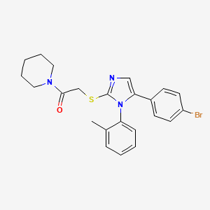 2-((5-(4-bromophenyl)-1-(o-tolyl)-1H-imidazol-2-yl)thio)-1-(piperidin-1-yl)ethanone