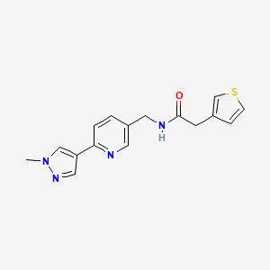 N-((6-(1-methyl-1H-pyrazol-4-yl)pyridin-3-yl)methyl)-2-(thiophen-3-yl)acetamide