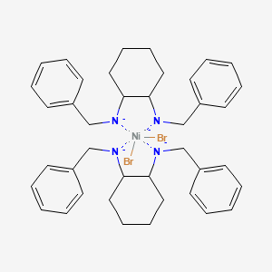 molecular formula C40H48Br2N4Ni B2890907 1,1',3,3'-Tetrabenzyl-2,2-dibromo-hexadecahydro-2,2'-spirobi[cyclohexa[d]1,3-diaza-2-nickelacyclopentane] CAS No. 941321-23-9