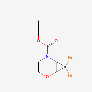 molecular formula C10H15Br2NO3 B2890934 tert-Butyl 7,7-dibromo-2-oxa-5-azabicyclo[4.1.0]heptane-5-carboxylate CAS No. 2228158-74-3