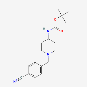 molecular formula C18H25N3O2 B2890939 tert-Butyl 1-(4-cyanobenzyl)piperidin-4-ylcarbamate CAS No. 1223379-07-4